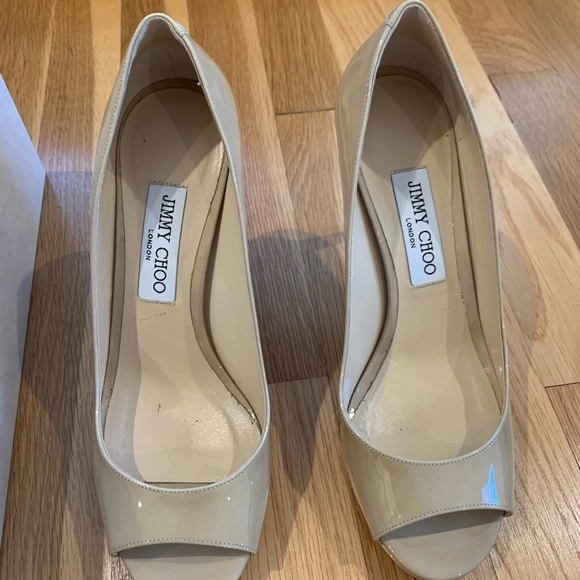Jimmy Choo Nude Patent Heels- Luna 100, size 39. - Picture 6 of 7